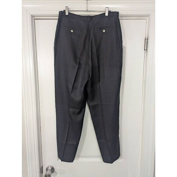 Tommy Bahama Silk Pants women's size 10 black vintage tapered high waist - Picture 5 of 5